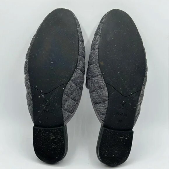 VIVAIA Sherry Rounded Toe Quilted Gray Mules Size 38 - Picture 8 of 8